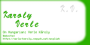 karoly verle business card
